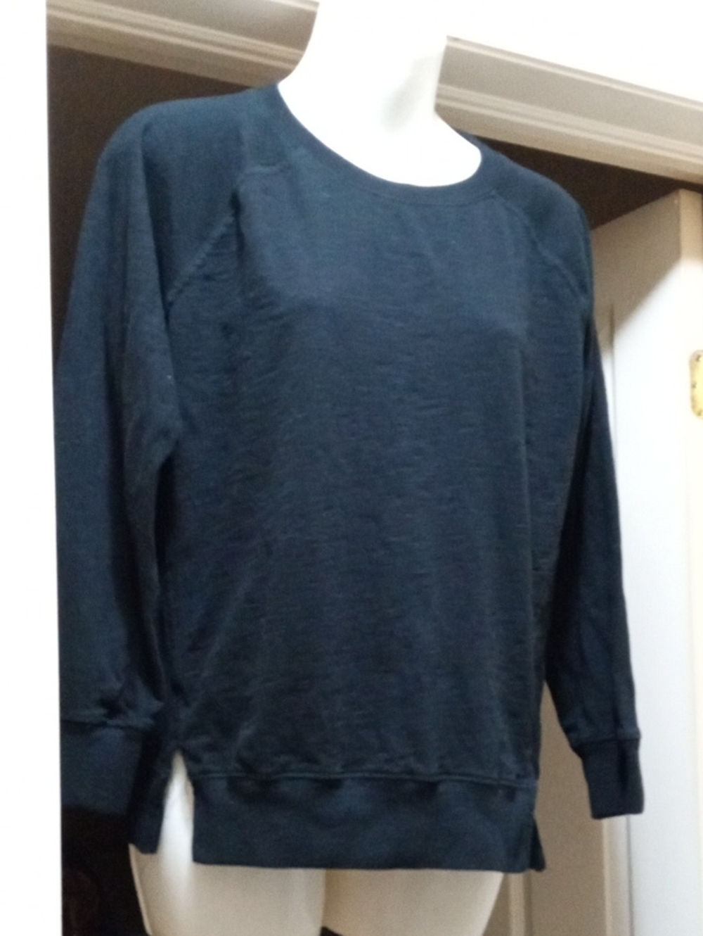 Zara Black Ribbed Crewneck Top Light Knit